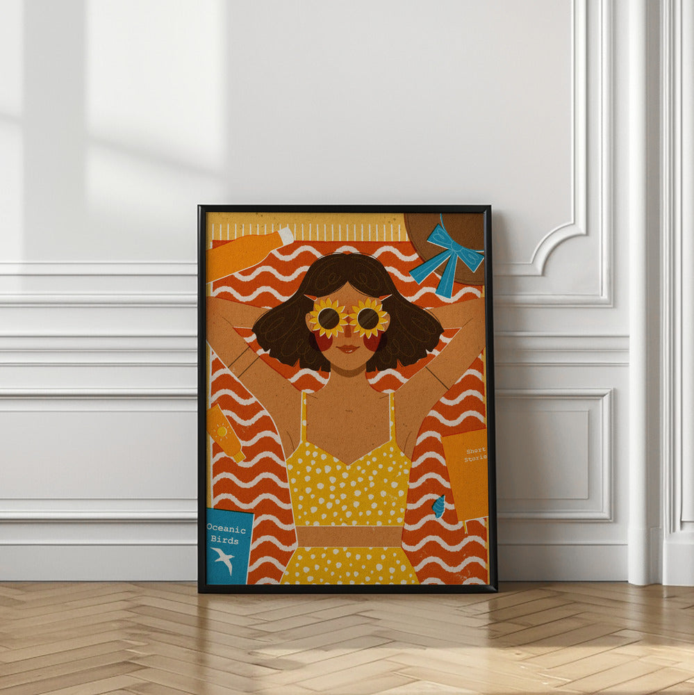 Girl at the Beach Poster