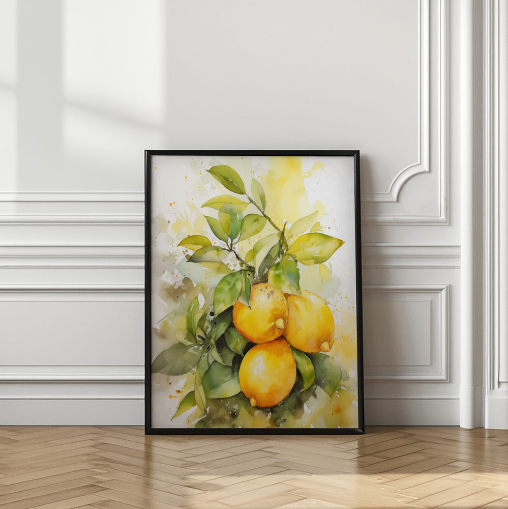 Lemons and Leaves Poster