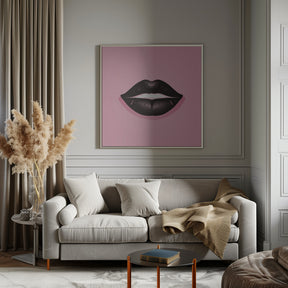 Lips In Black and Pink Poster