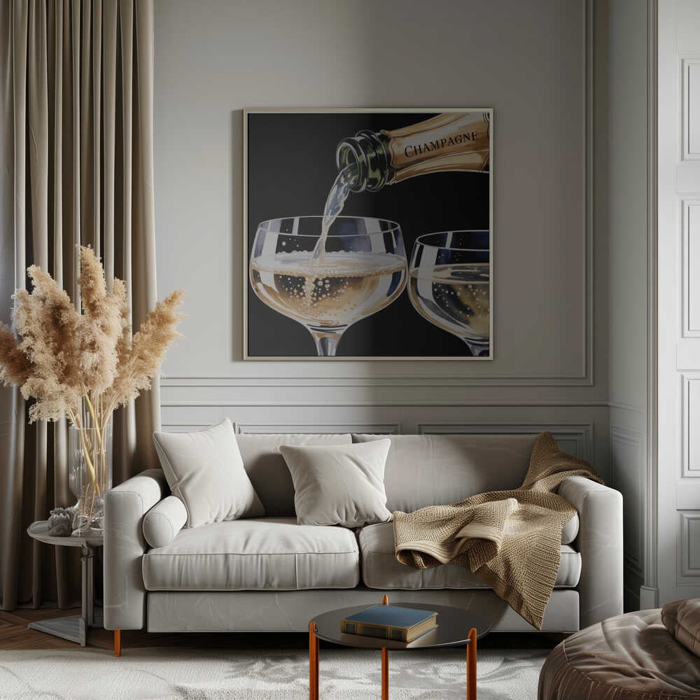 Pouring Champagne Poster