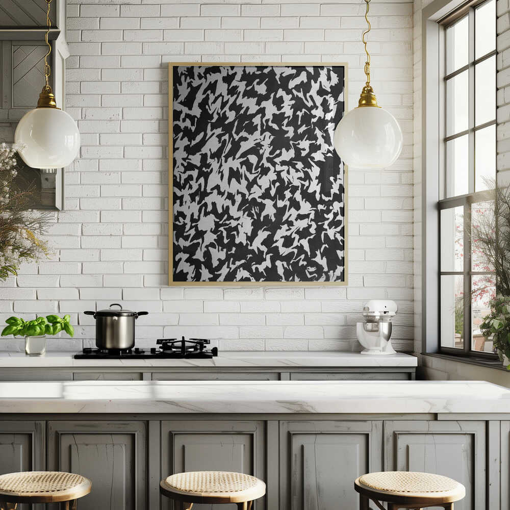 Monochrome Whirl Poster