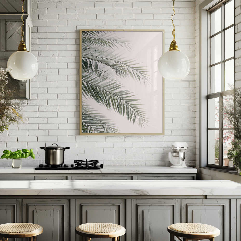 Blush Palm Leaves Poster