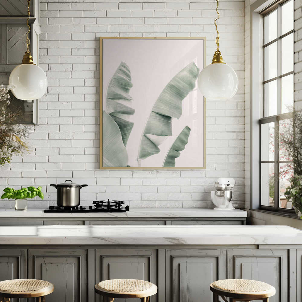 Blush Banana Leaves Poster