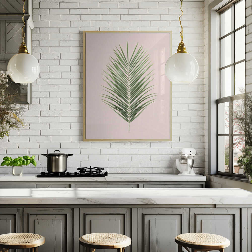 Palm Leaf Blush Poster