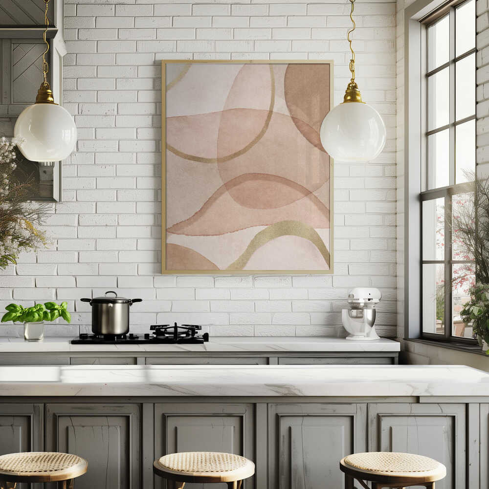 Blush and Brown Abstract Poster