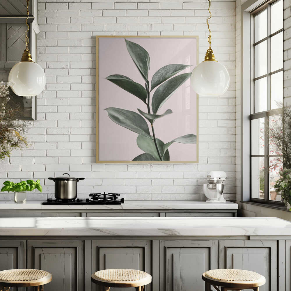 Foliage on Pink Poster