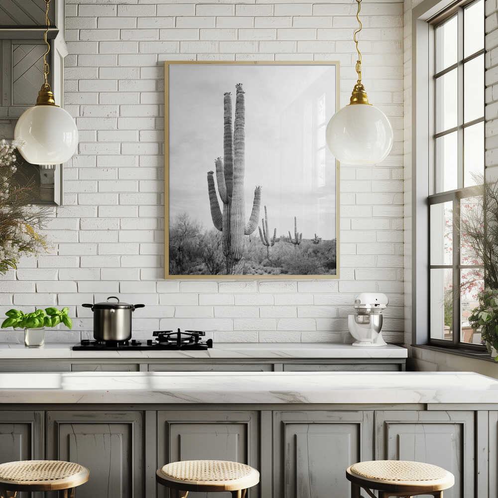 Saguaro B&amp;W Poster