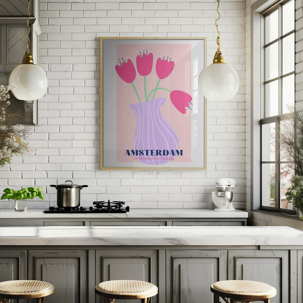 Amsterdam Tulips Poster