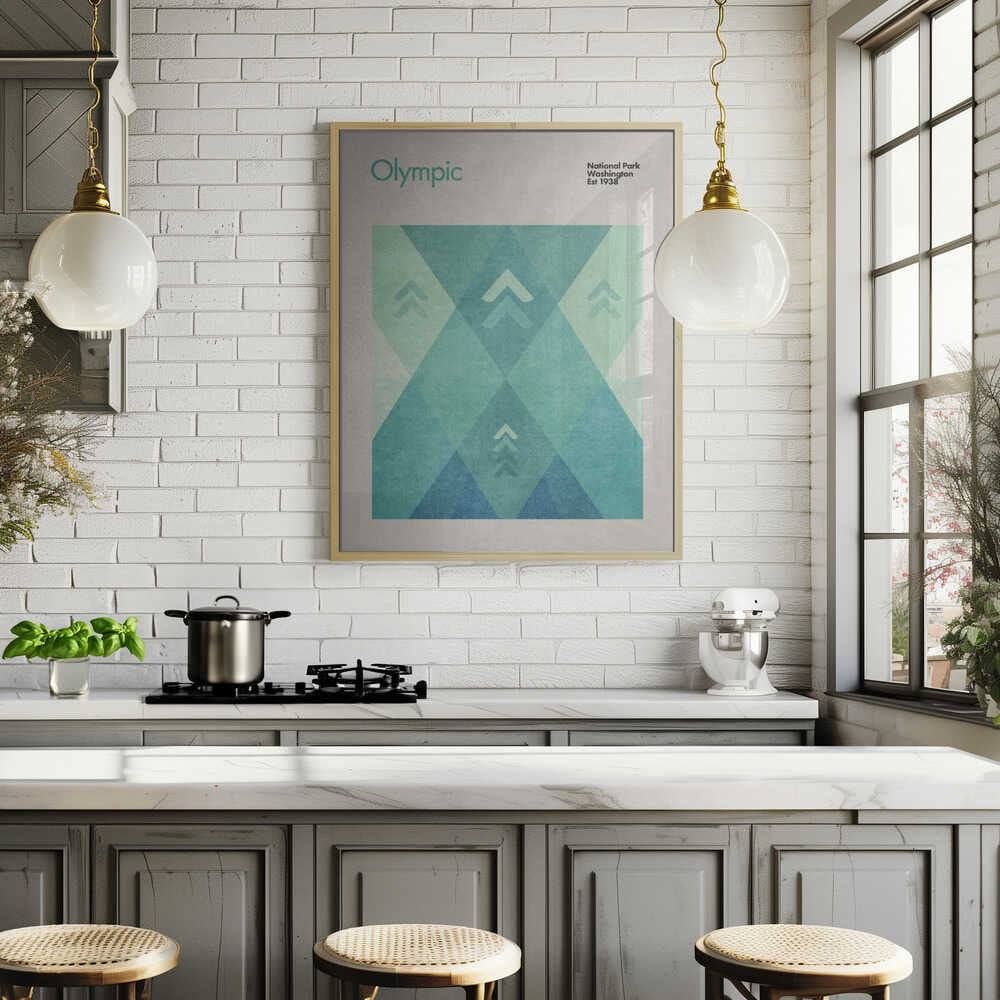 Geometric Peaks Poster