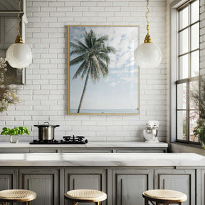 Palm tree at the beach 2 Poster