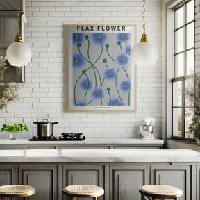 Flax flower - National flower of Ireland Poster