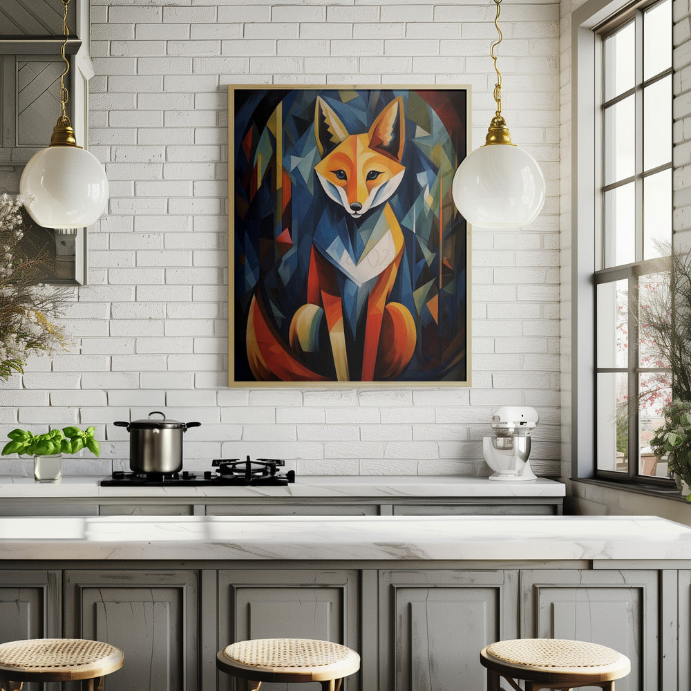 The Cubistic Fox Poster