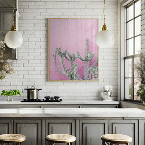 Cactus On Pink Poster