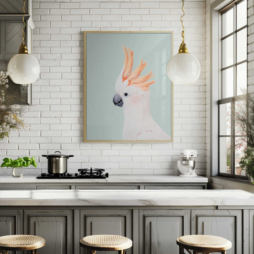 Cockatoo on Mint Poster