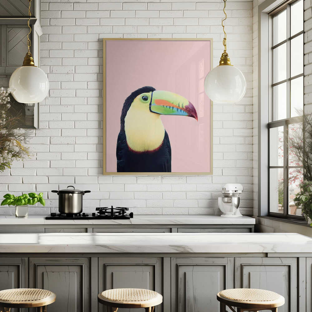Toucan on Pink Poster