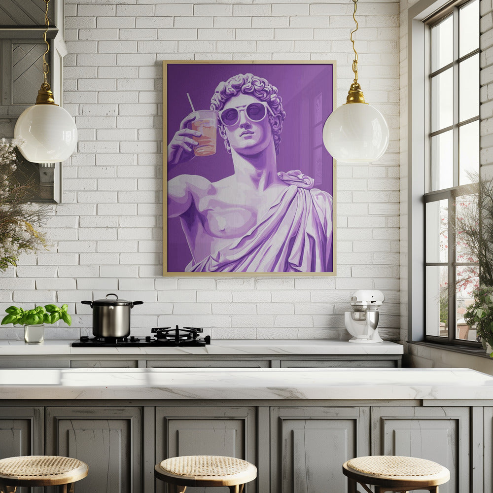 Greek Statue Cheers Poster