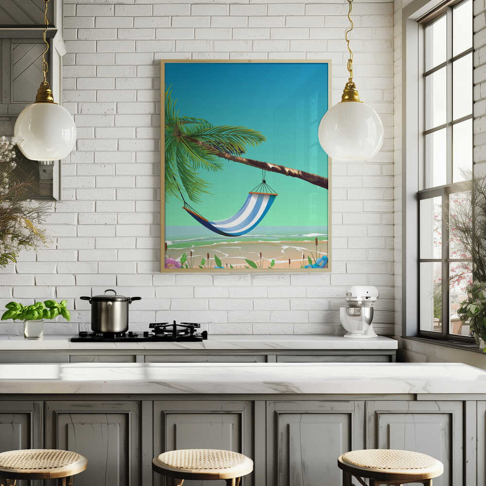 Hammock On A Beach Poster