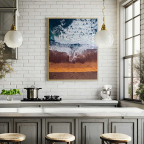 Beachscape With Waves Crashing Poster