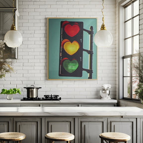 Traffic Light In Love Poster