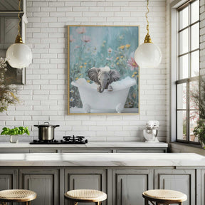 Blue Blossom Bath Poster