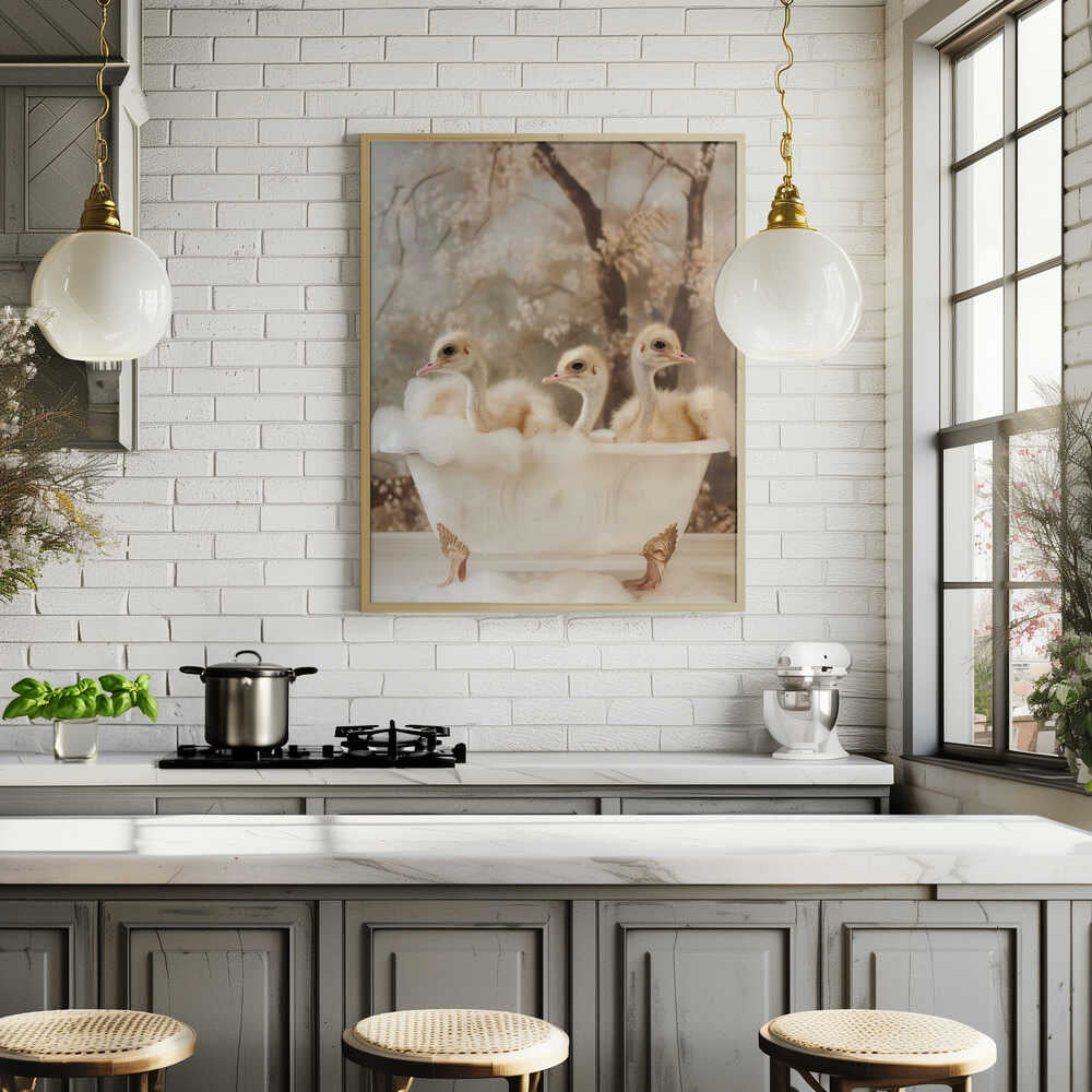 Bubbly Ostrich Trio Poster