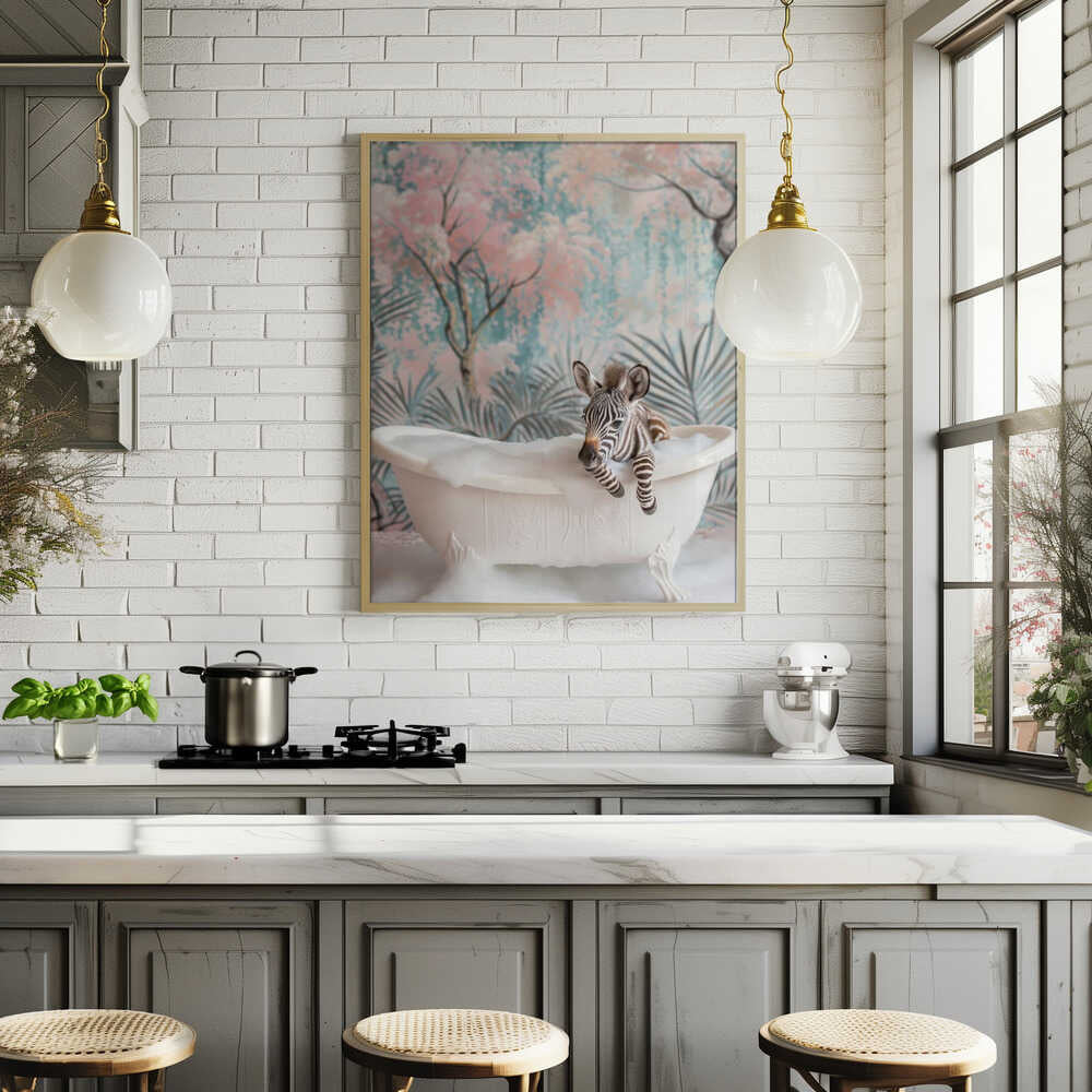 Bubbly Zebra Delight Poster
