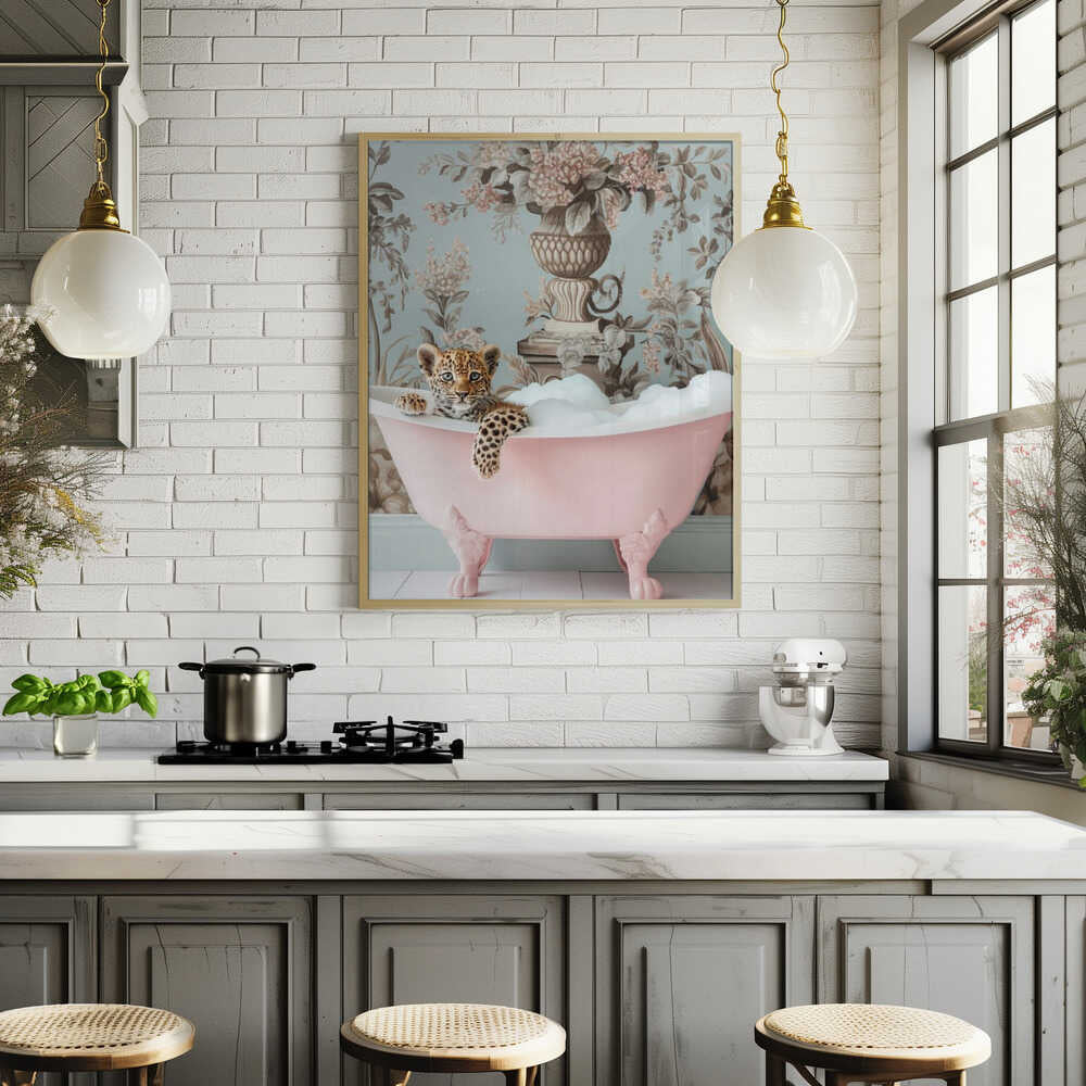 Leopard’s Pink Bubble Bath Poster