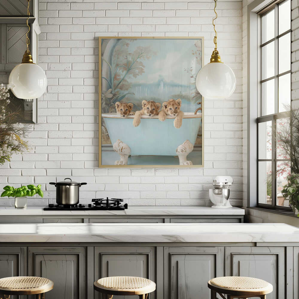 Blue Lagoon Lion Cubs Poster