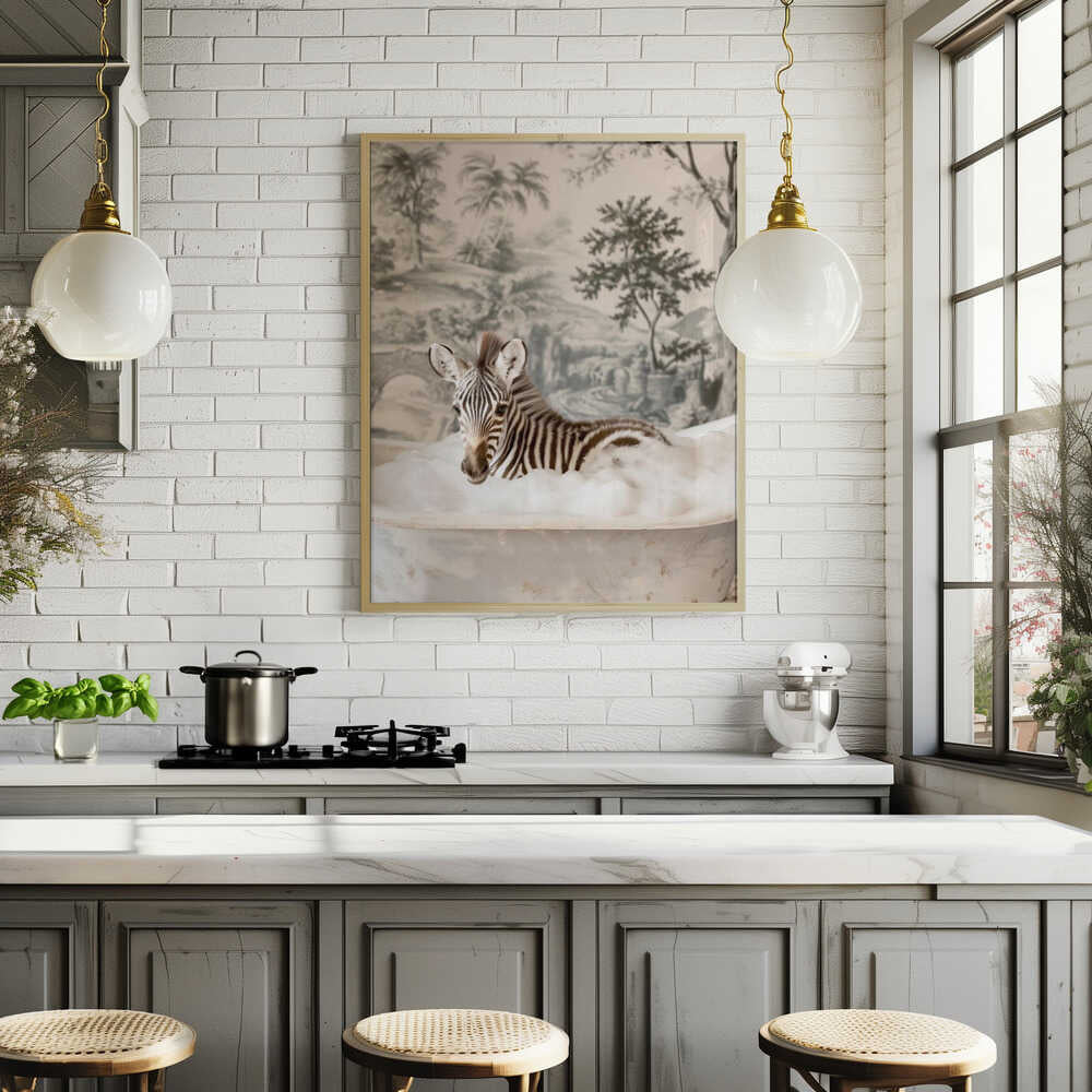 Zebra Bubble Bliss Poster