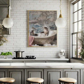 Splashing Seals Poster