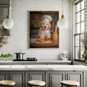 Golden Retriever Puppy Chef Poster