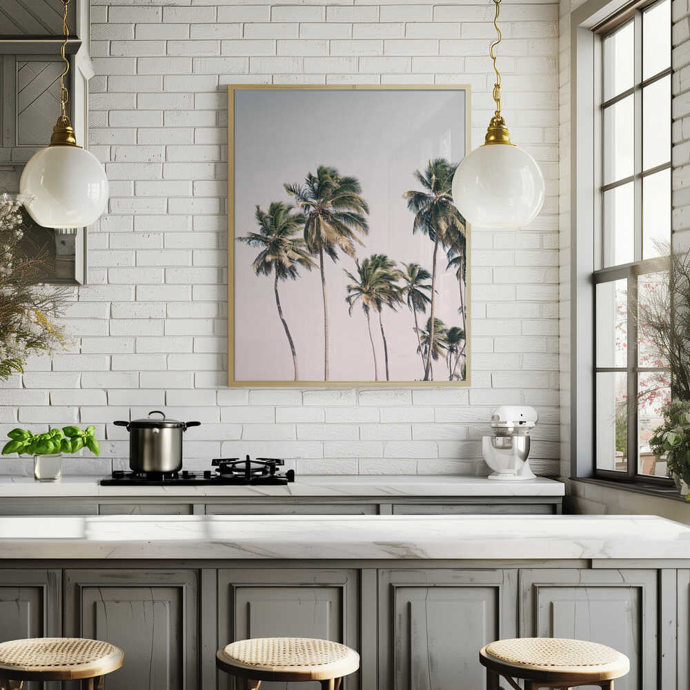 Blush Tropical Trees Poster