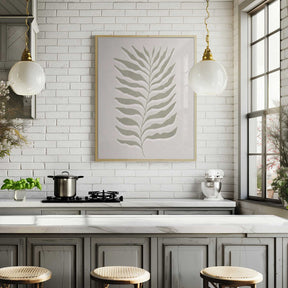 Olive Green Leaf Poster