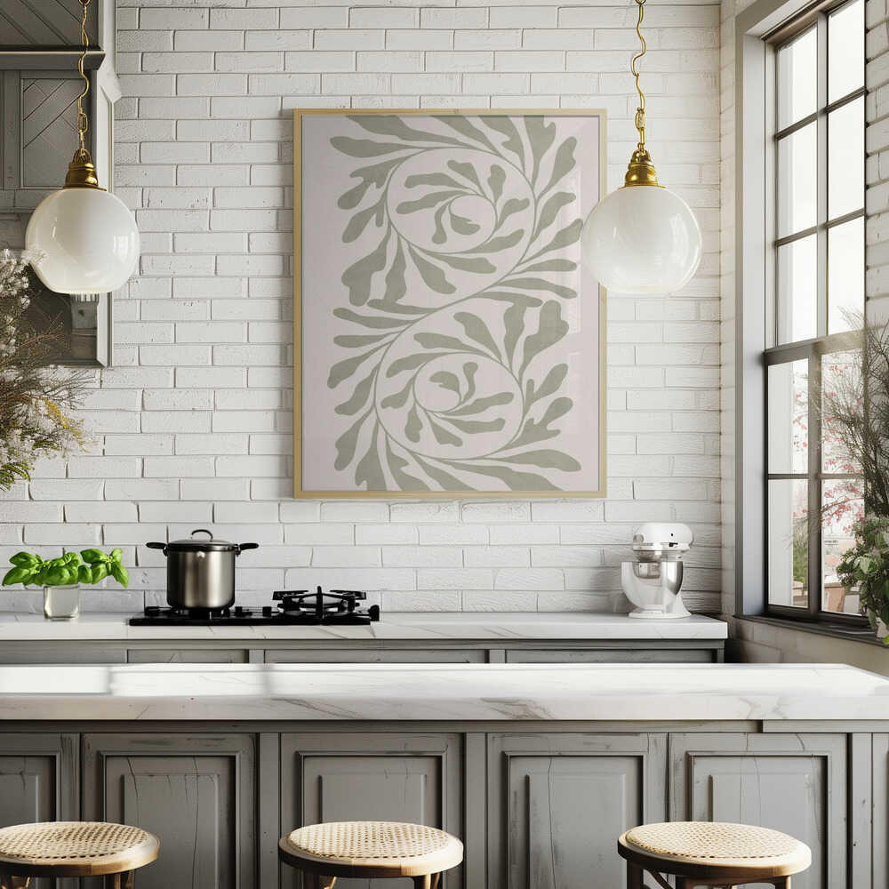 Olive Green Abstract Poster
