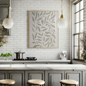 Olive Green Leaves Poster