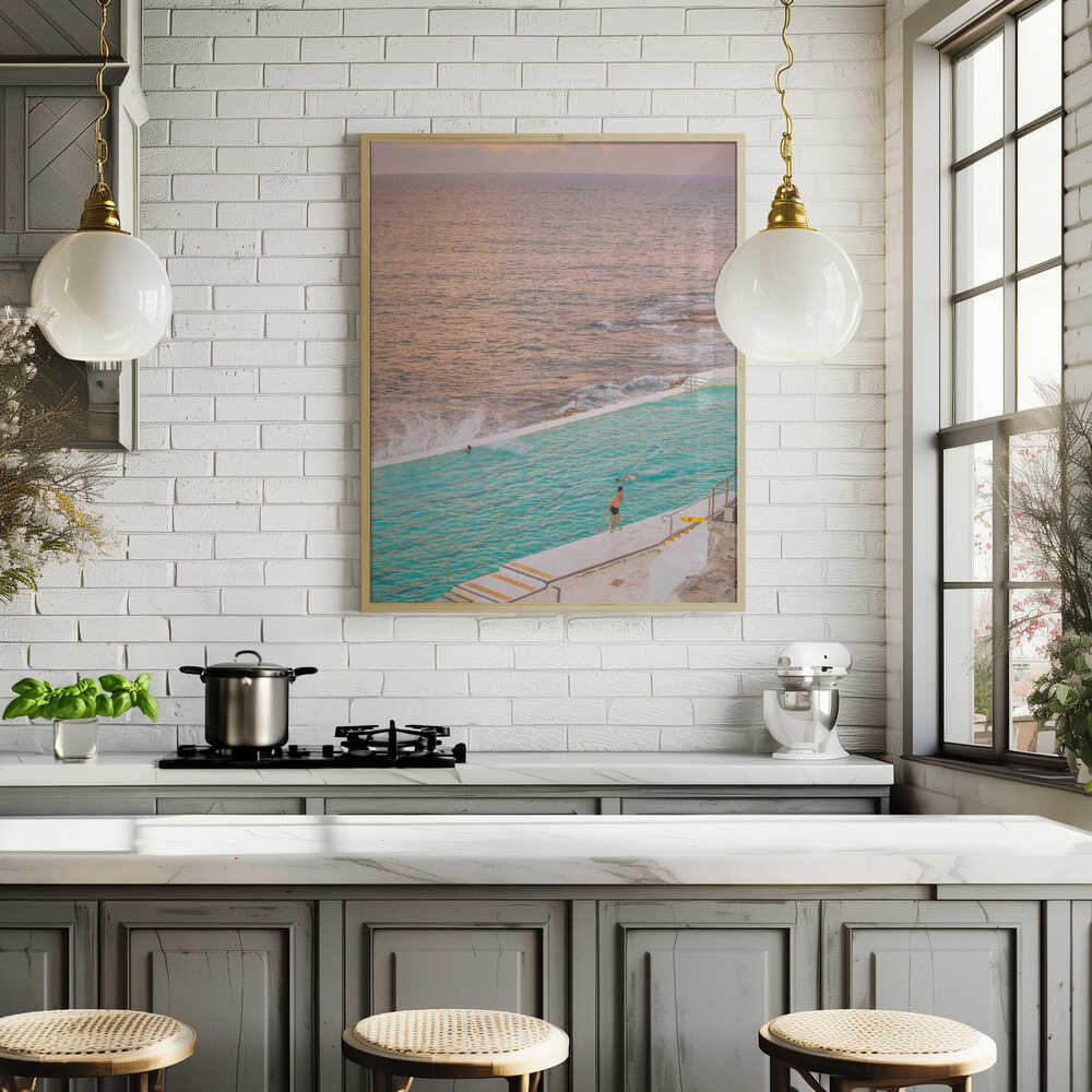 Stunning Sunset Over an Ocean Pool Poster