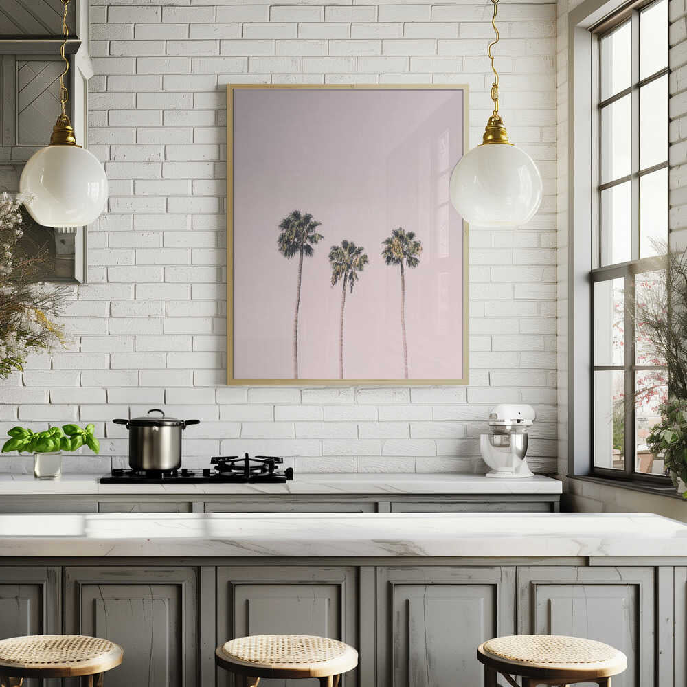 Palms On Pink Poster