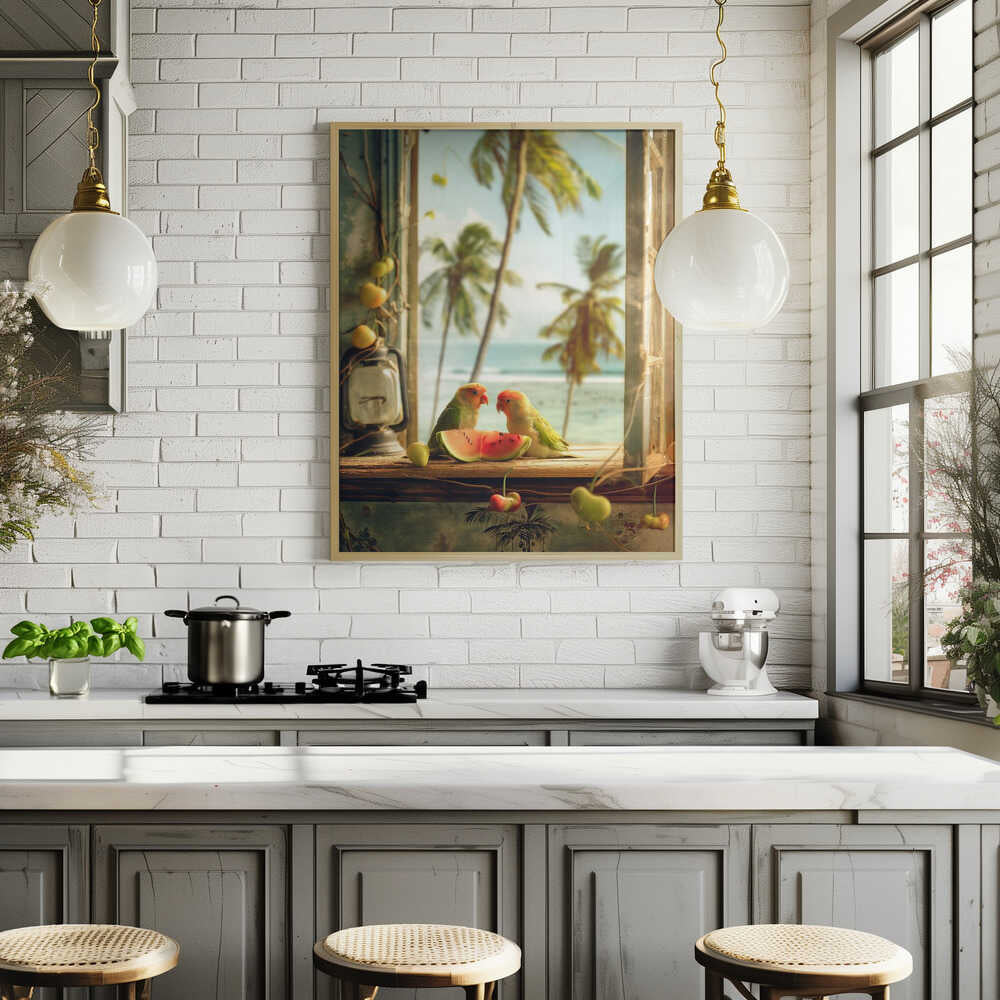 Tropical Lovebirds Poster