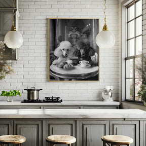 Parisian Poodle Breakfast Poster