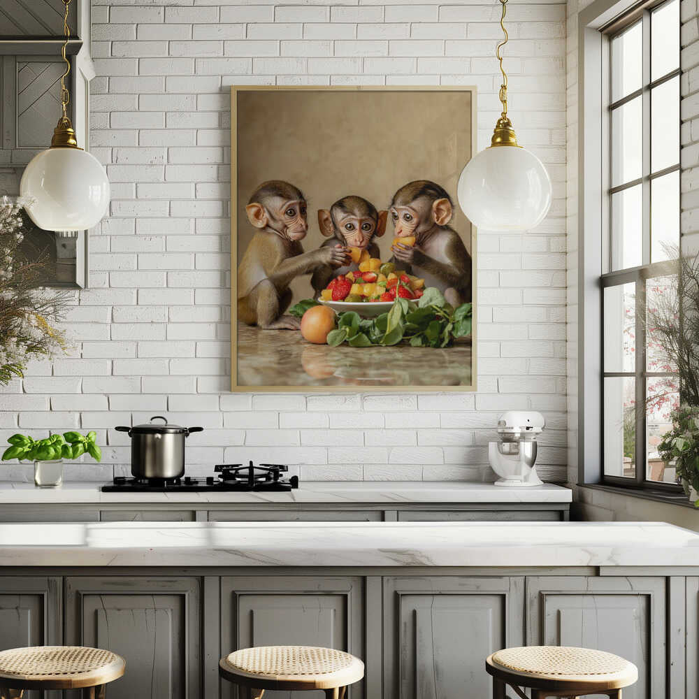 Little Monkey Feast Poster