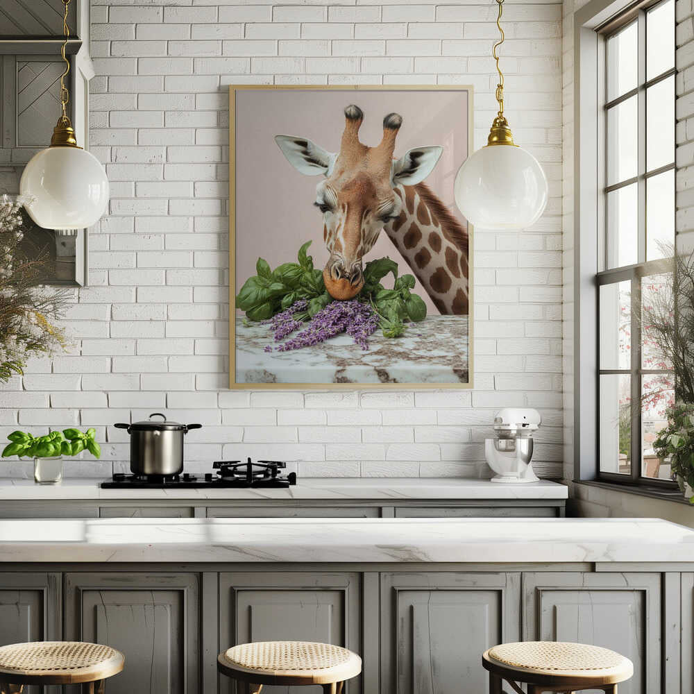 Giraffe’s Herbal Delight Poster