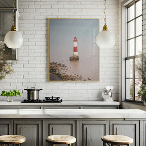 Beachy head lighthouse in England - summer nostalgic travel photography Poster