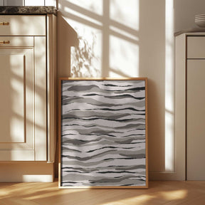 Monochrome Waves Poster