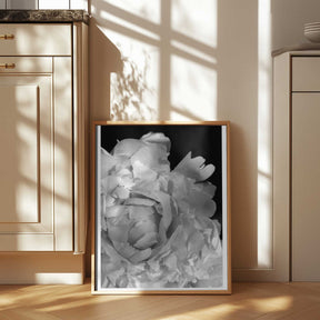 Enjoy the little things peony BW Poster
