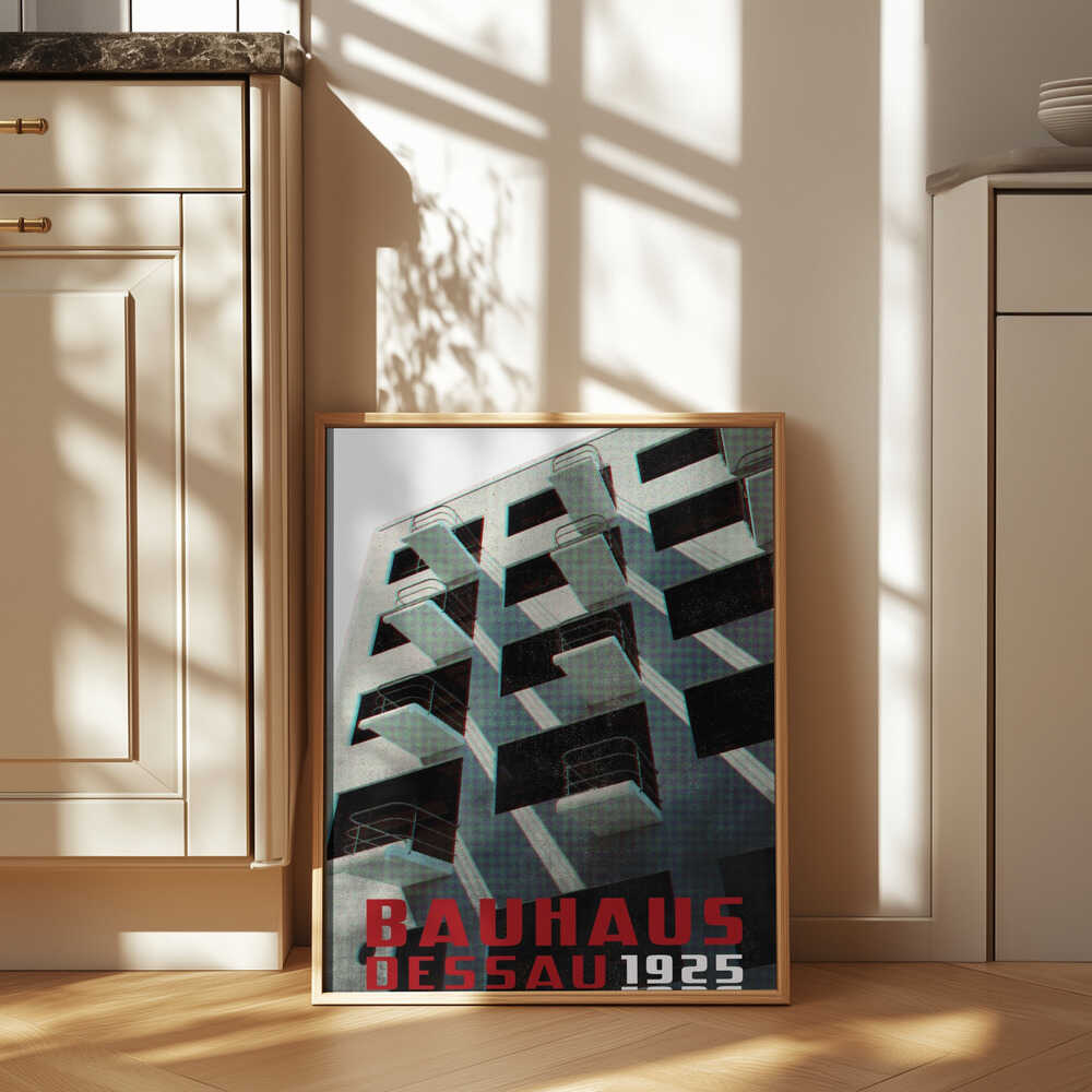 Bauhaus Dessau architecture in vintage magazine style VII Poster