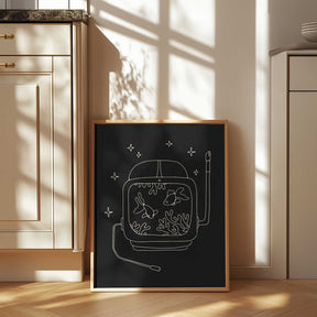 Astronaut and Fishes Poster
