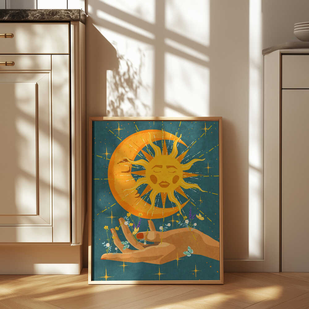 Sun and moon in my hand Poster