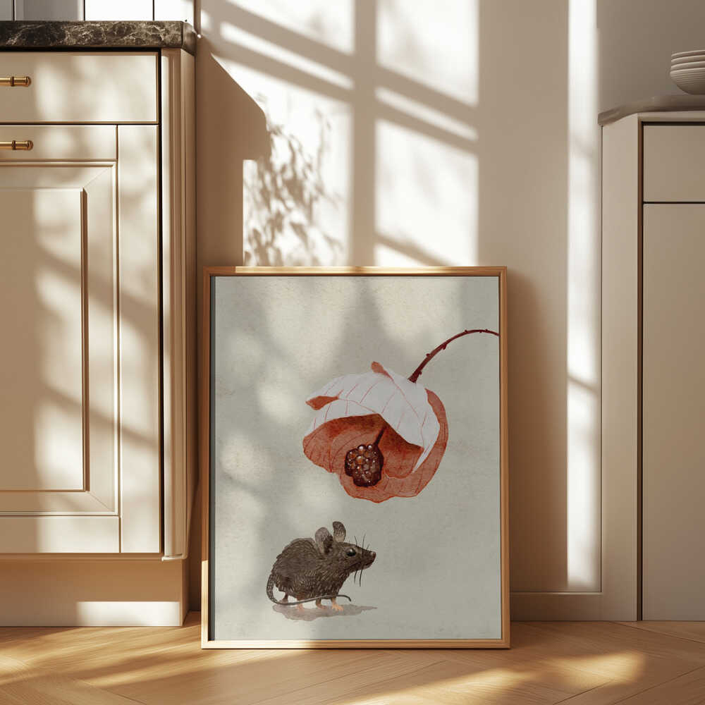 Mouse and Flower Poster