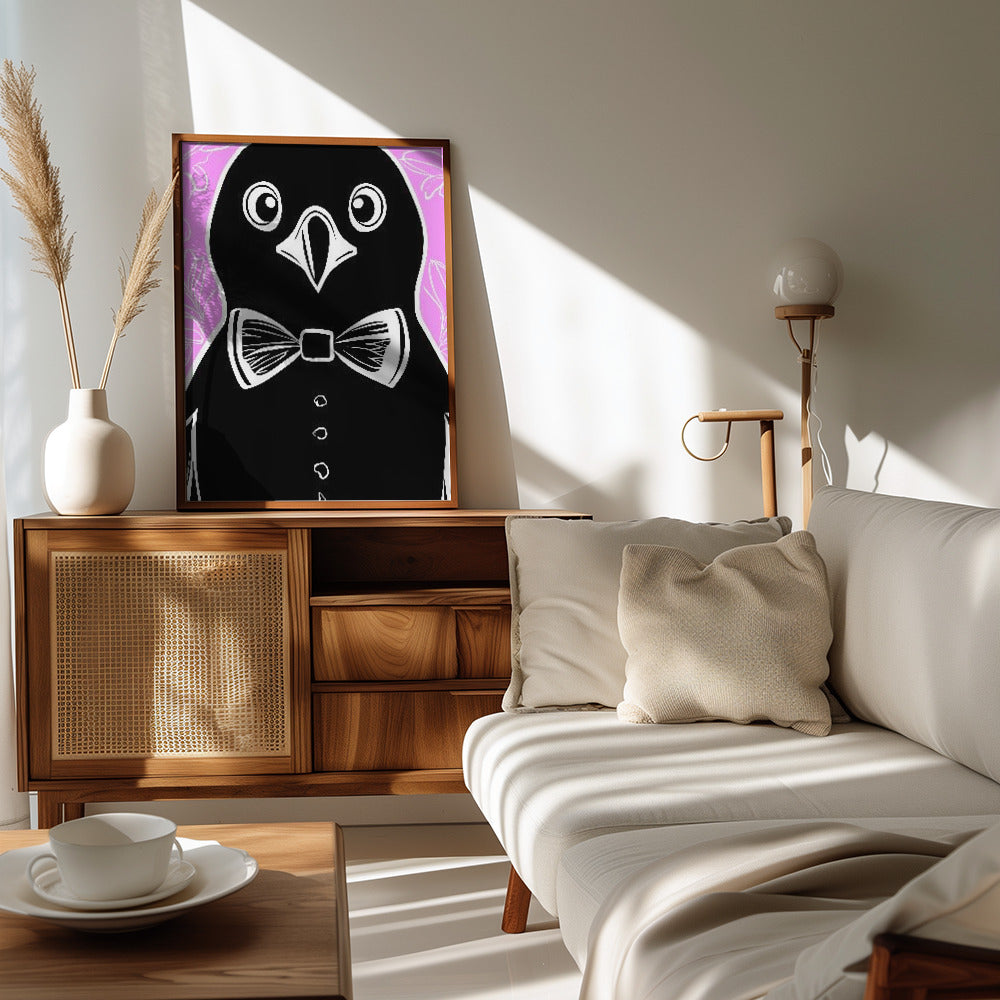 Penguin with bow tie Poster