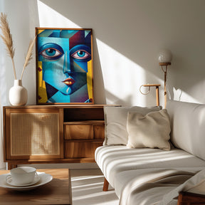 Cubist Abstract Face Poster